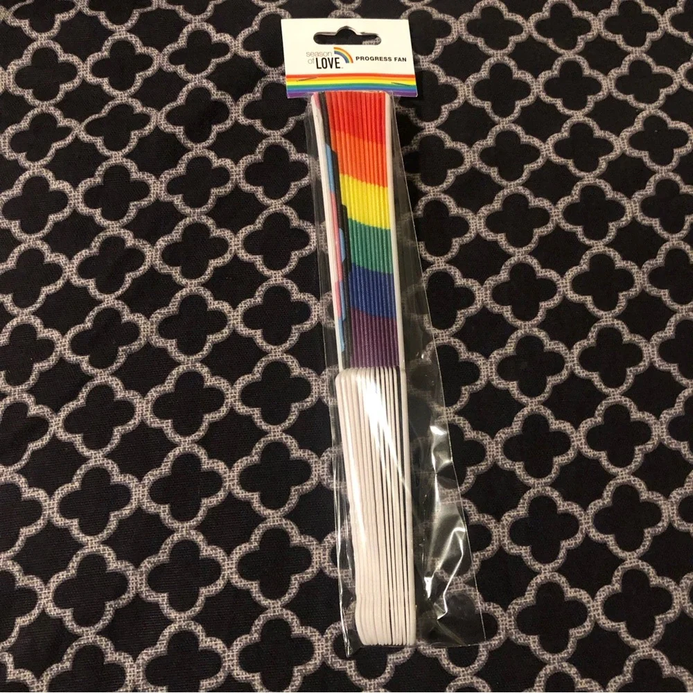 Disney Rainbow Pride Bundle Sunglasses Stickers Headband Sweatband Fan (4 Items)